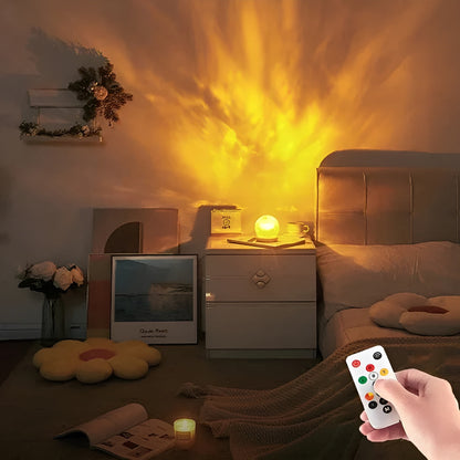 Projectielamp Golfprojectie 360° Draaibaar Dimbaar USB Slaapkamer Sfeerverlichting Kristallen Bol Wand Plafond