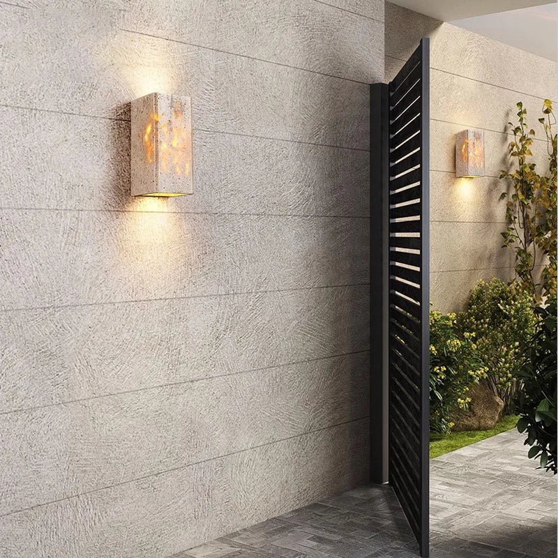 Buitenlamp Travertin Steen Up Down LED IP65 3000K Gevel