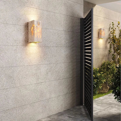 Buitenlamp Travertin Steen Up Down LED IP65 3000K Gevel