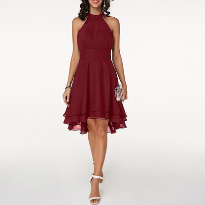Elegante Damesjurk met Ruches Zwart Voor Vrouw