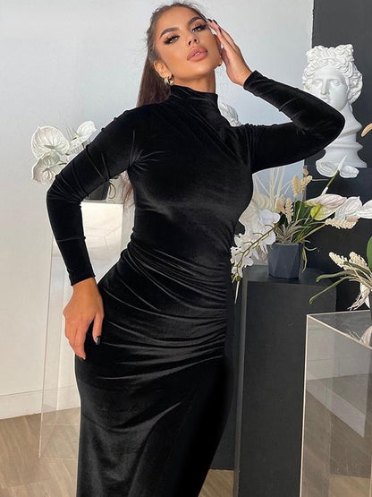Lange Maxi Jurk Zacht Velvet Avondjurk