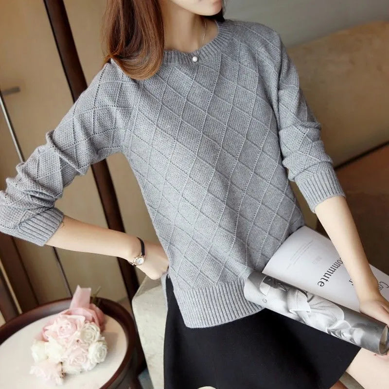 Damestrui Ronde Hals Gebreid Casual Stijl