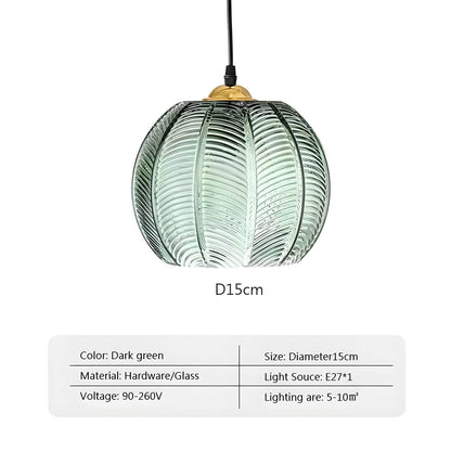 Hanglamp Glas Retro Ribbel Design E27 Plafondlamp Woonkamer