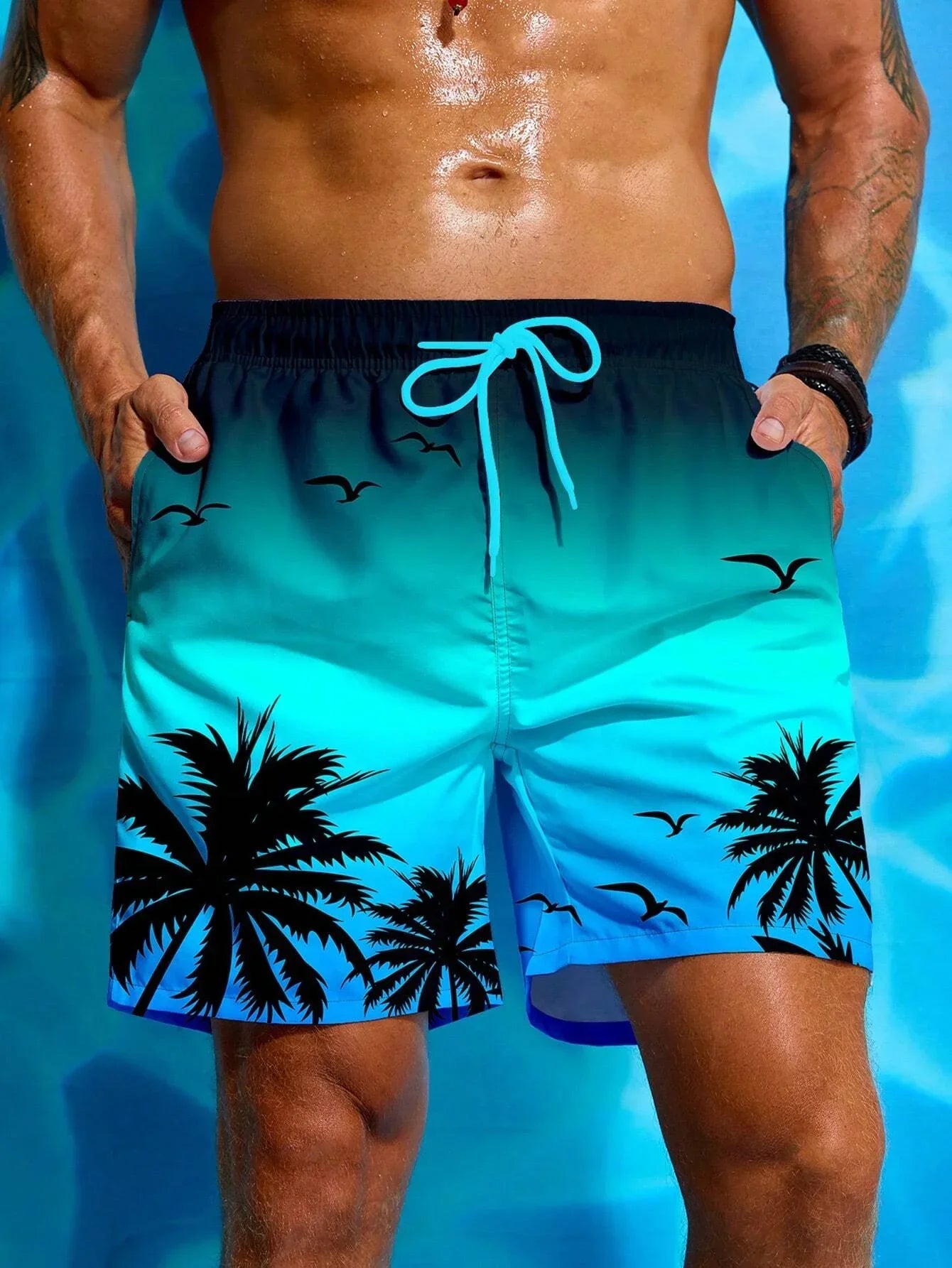 Mannen Short Tropical Print Zwemshort