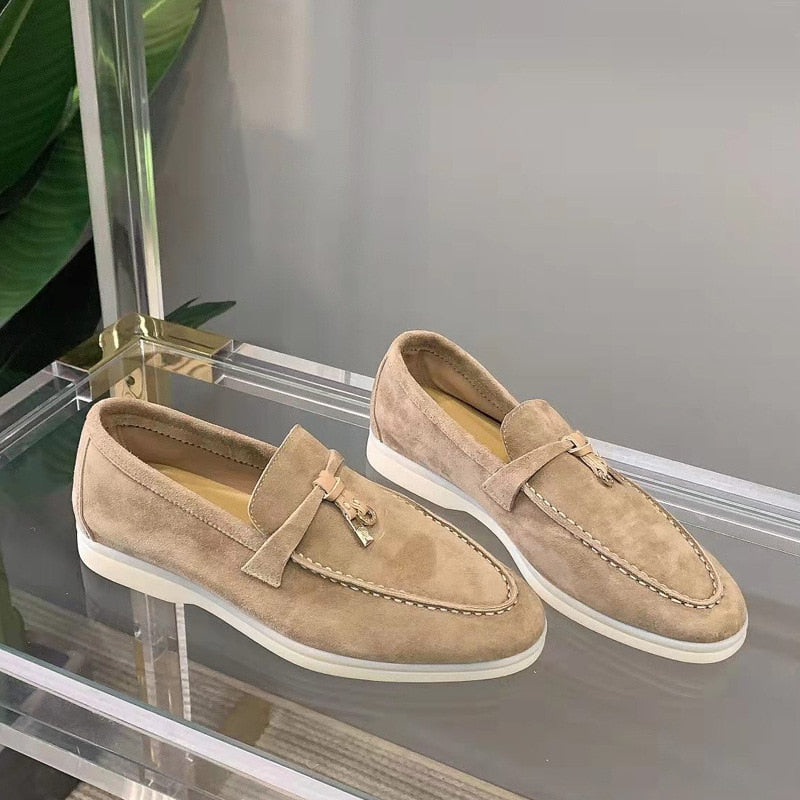 Dames Loafers Luxe Suède Leer Zacht Comfortabel