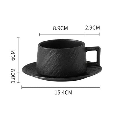 Keramische Koffiemok met Schotel – Scandinavisch Servies voor Koffie en Thee