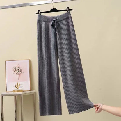 Dames Oversized Broek Zwart Gebreide Jogbroek
