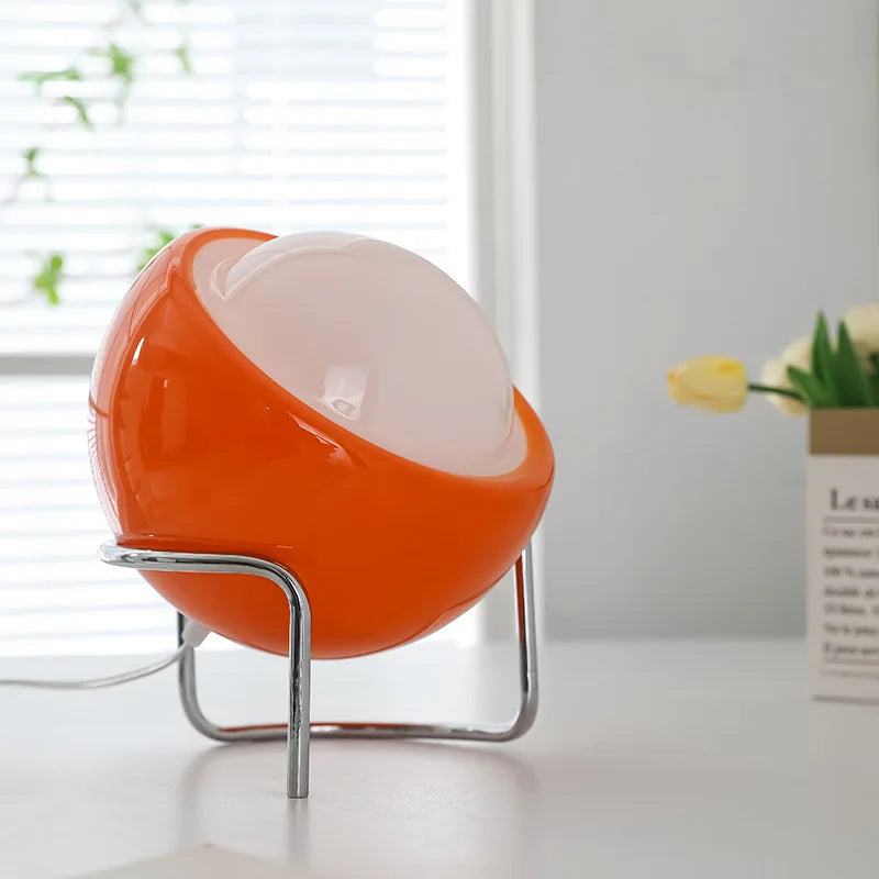 Glazen Bolvormige Tafellamp LED Oranje Retro Slaapkamer Woonkamer Nachtkastje Bureaulamp Bauhaus Nordic Sfeerverlichting Decoratief