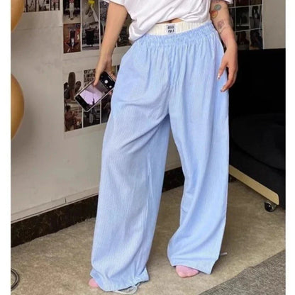Blauwe Gestreepte Broek voor Mannen Riviera Stijl