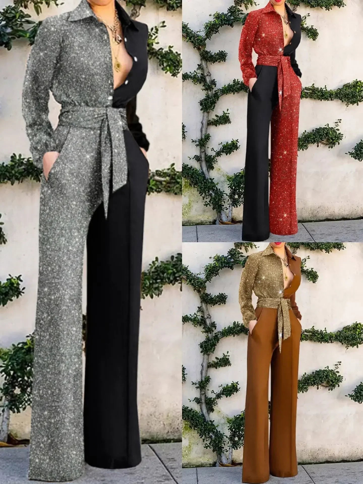 Hoge Taille Jumpsuit Elegante Avondkleding