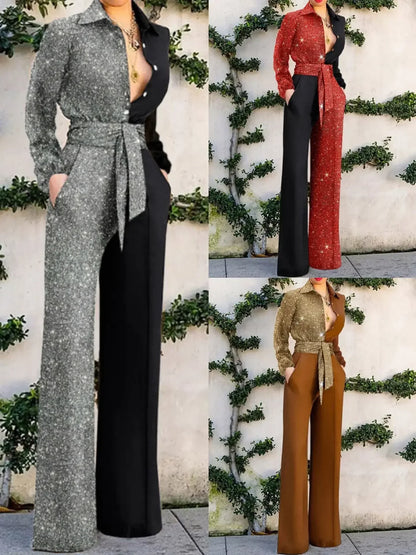 Hoge Taille Jumpsuit Elegante Avondkleding