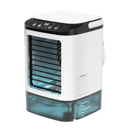 Mobiele Aircooler met Waterreservoir 900ml – Mini Luchtkoeler met Verneveling & LED – 3 Standen – Draagbare Airco voor Slaapkamer & Bureau
