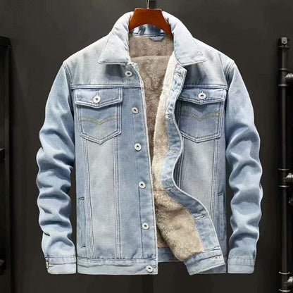 Heren Winterjas Denim Warm en Stevig
