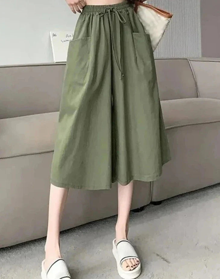 Korte Cropped Broek voor Vrouw Modieus Design - StudioMarella