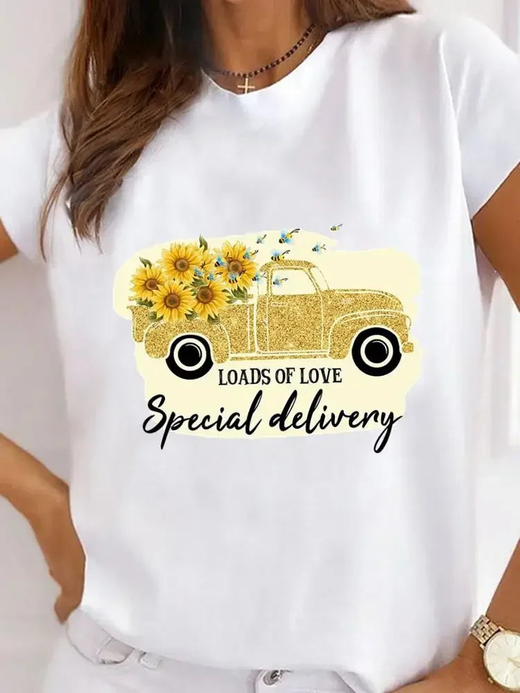Plus Size T-shirt Vrouwelijk Hartelijk Ontwerp