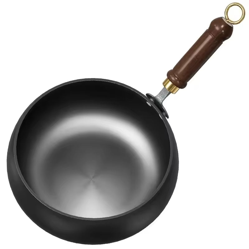 Gietijzeren Wokpan Met Deksel Zwart Oven Geschikt 24cm