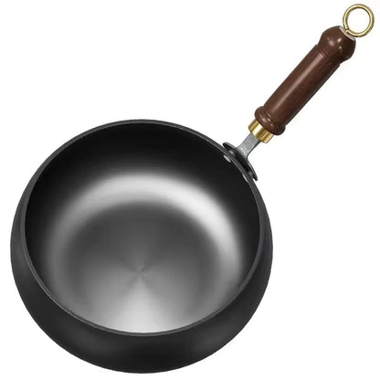 Gietijzeren Wokpan Met Deksel Zwart Oven Geschikt 24cm