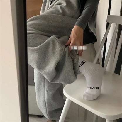 Dames Sweatpants Oversized Grijs Comfortabel