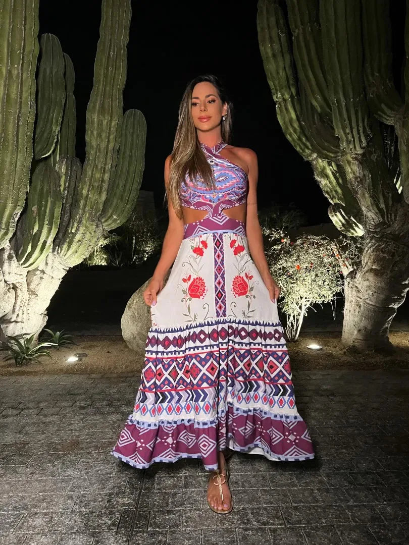 Vrouwen Zomerjurk Boheemse Bloemenprint Jurk