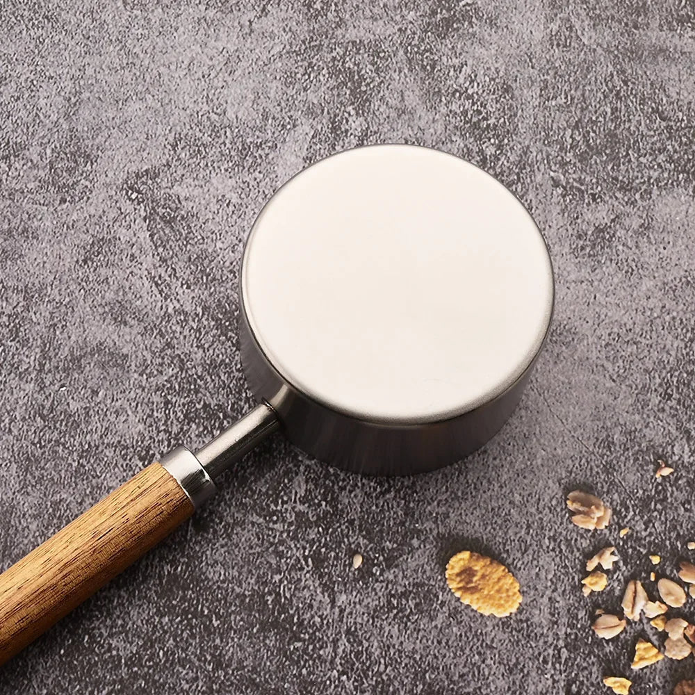 Maatlepelset 8-Delig RVS met Houten Handvat - Nestbaar Keukengerei voor Bakken en Koken