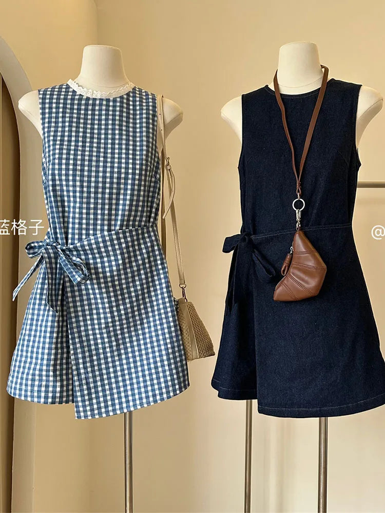 Elegante Blauwe Denim Jurk voor Vrouw - StudioMarella