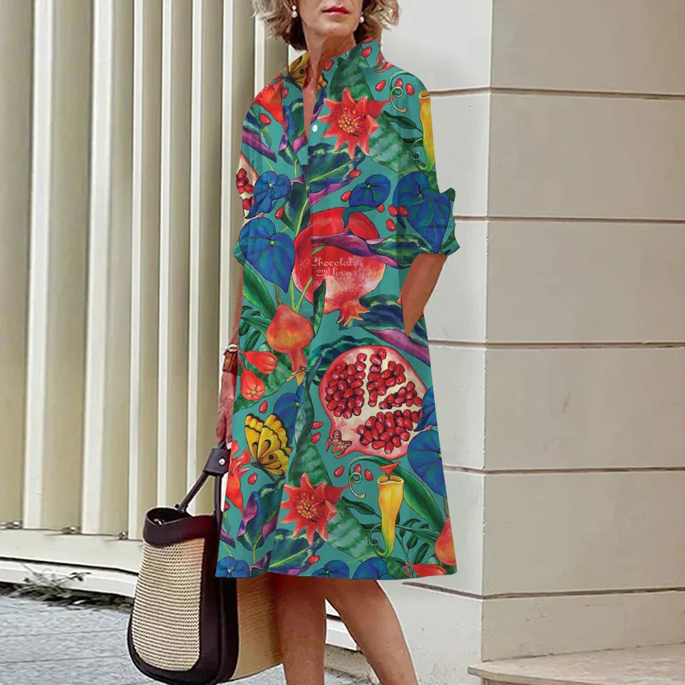 Vrouwelijke Overhemdjurk Klassieke Elegante Stijl