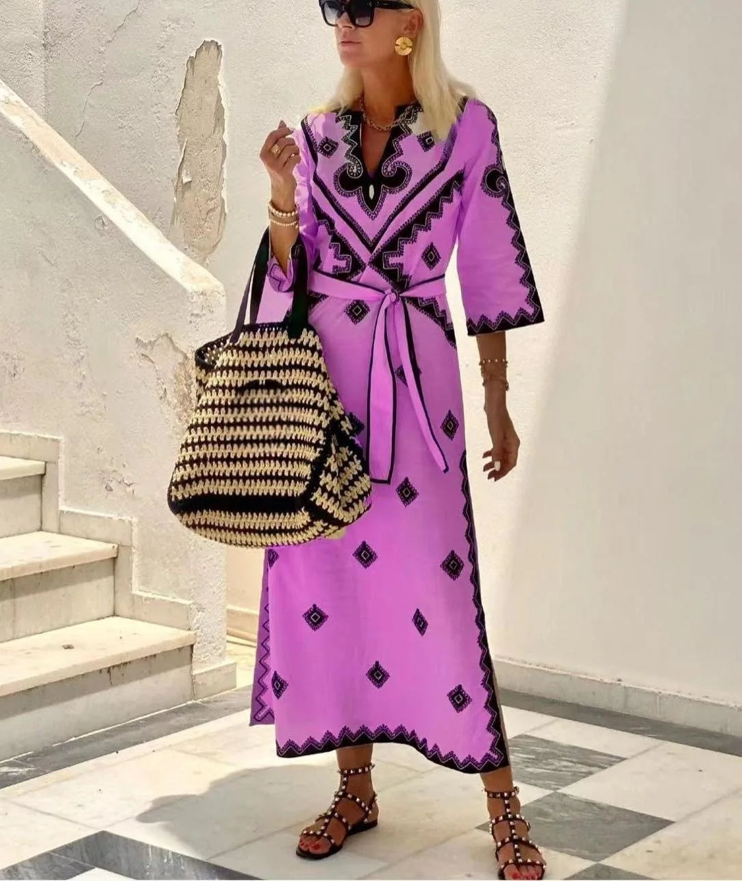 Linnen Jurk Zomerse Vrouwelijke Vintage Look