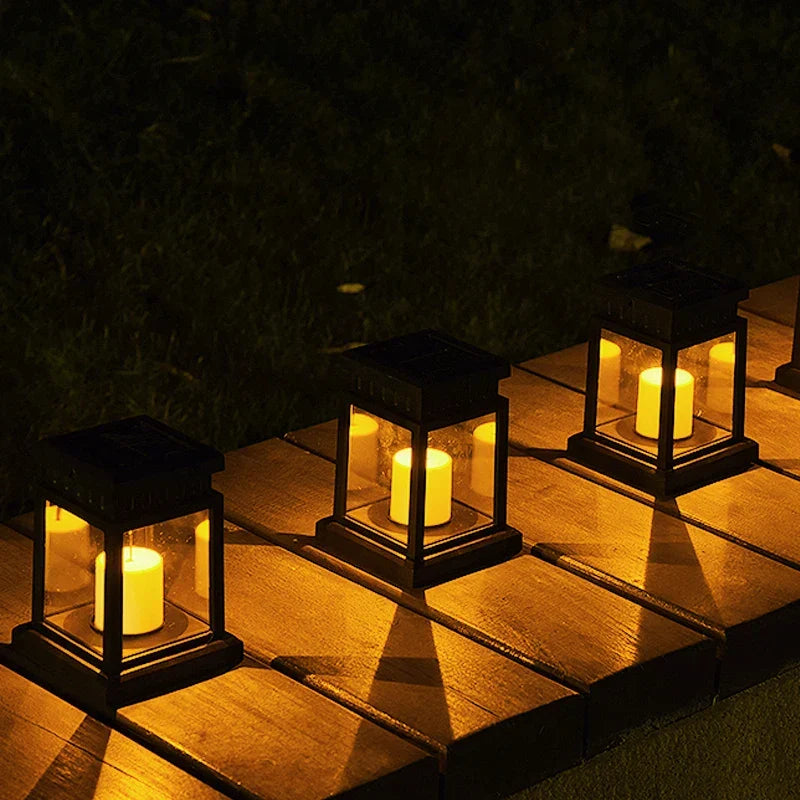 Solarlantaarn met Kaarseffect voor Tuin en Terras | Waterdicht IP65 | Automatische Schemersensor