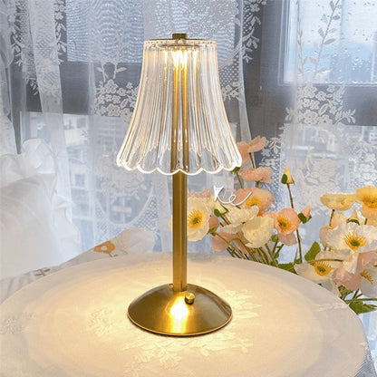 Tafellamp Touch Dimbaar LED Kristal Goud Aluminium Acryl Slaapkamer Woonkamer