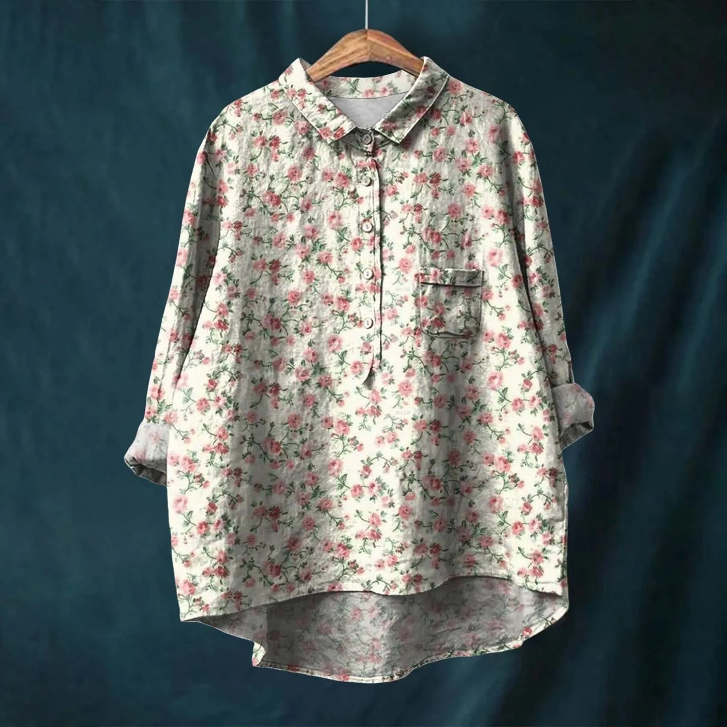 Bloemen Blouse Lange Mouwen voor Vrouw