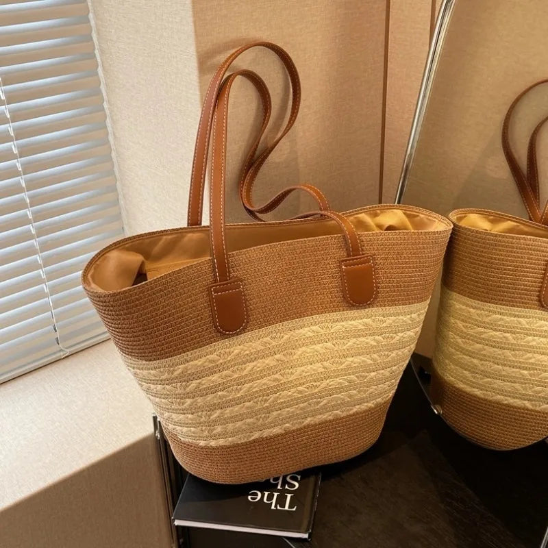Strandtas Grote Rieten Beachbag voor Dame