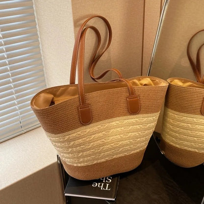 Strandtas Grote Rieten Beachbag voor Dame