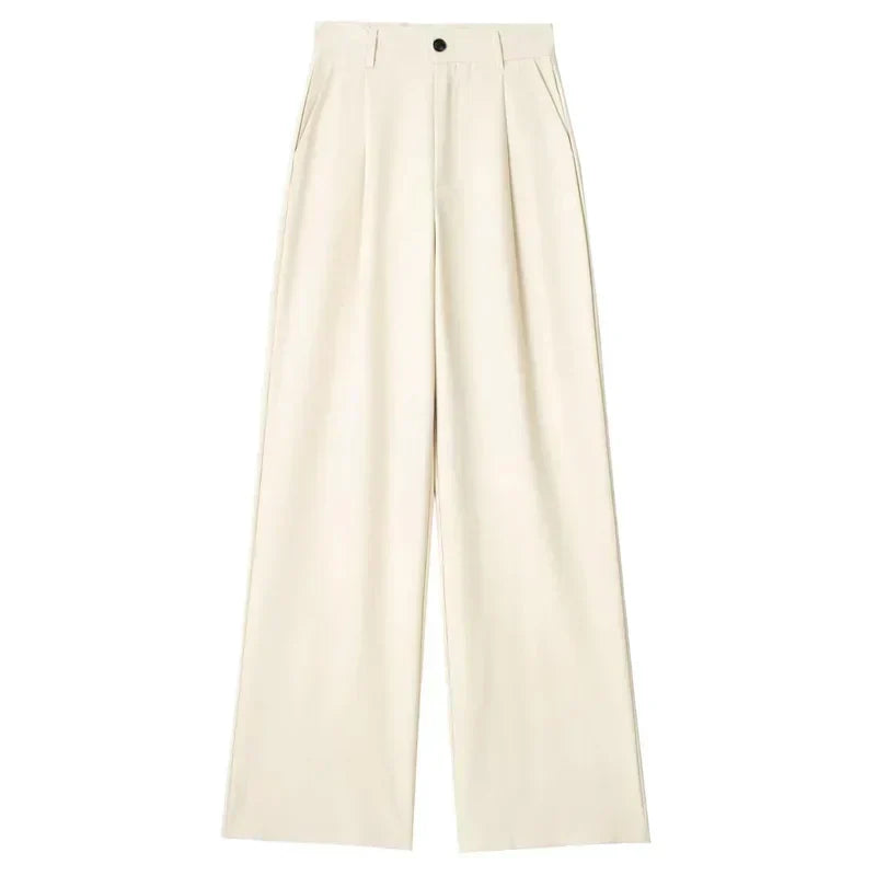 Dames Oversized Pantalon Beige Losse Zomerbroek