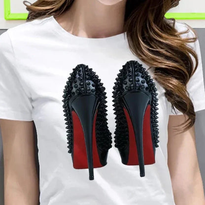 Dames T-shirt met Hoge Hak Design