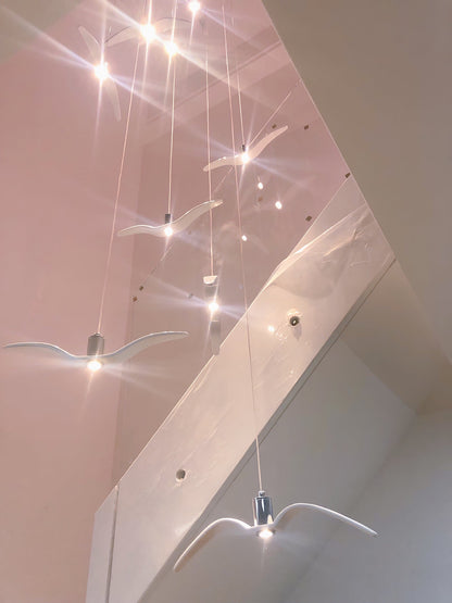 Hanglamp LED Vogeldesign Resin Aluminium Wit Zwart 3000K 4000K 6000K Woonkamer Pendellamp Minimalistisch Organisch Plafondlamp