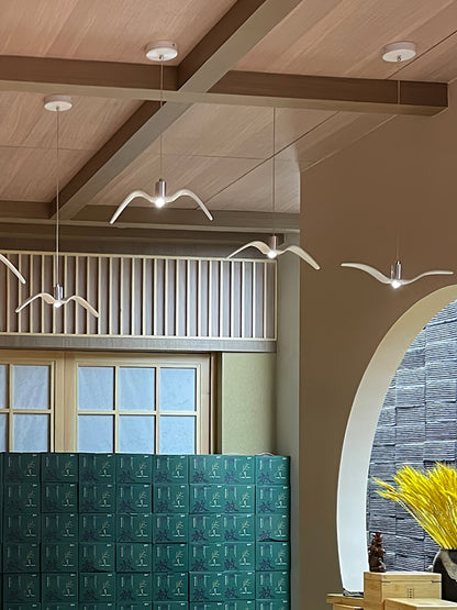 Hanglamp LED Vogeldesign Resin Aluminium Wit Zwart 3000K 4000K 6000K Woonkamer Pendellamp Minimalistisch Organisch Plafondlamp