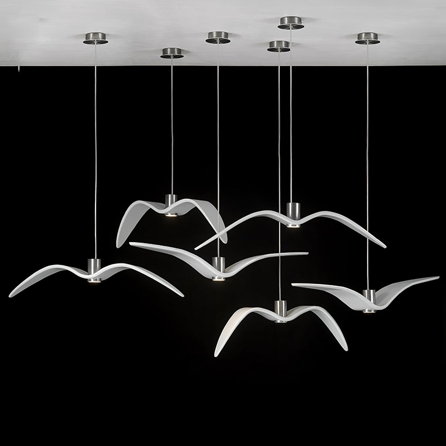 Hanglamp LED Vogeldesign Resin Aluminium Wit Zwart 3000K 4000K 6000K Woonkamer Pendellamp Minimalistisch Organisch Plafondlamp