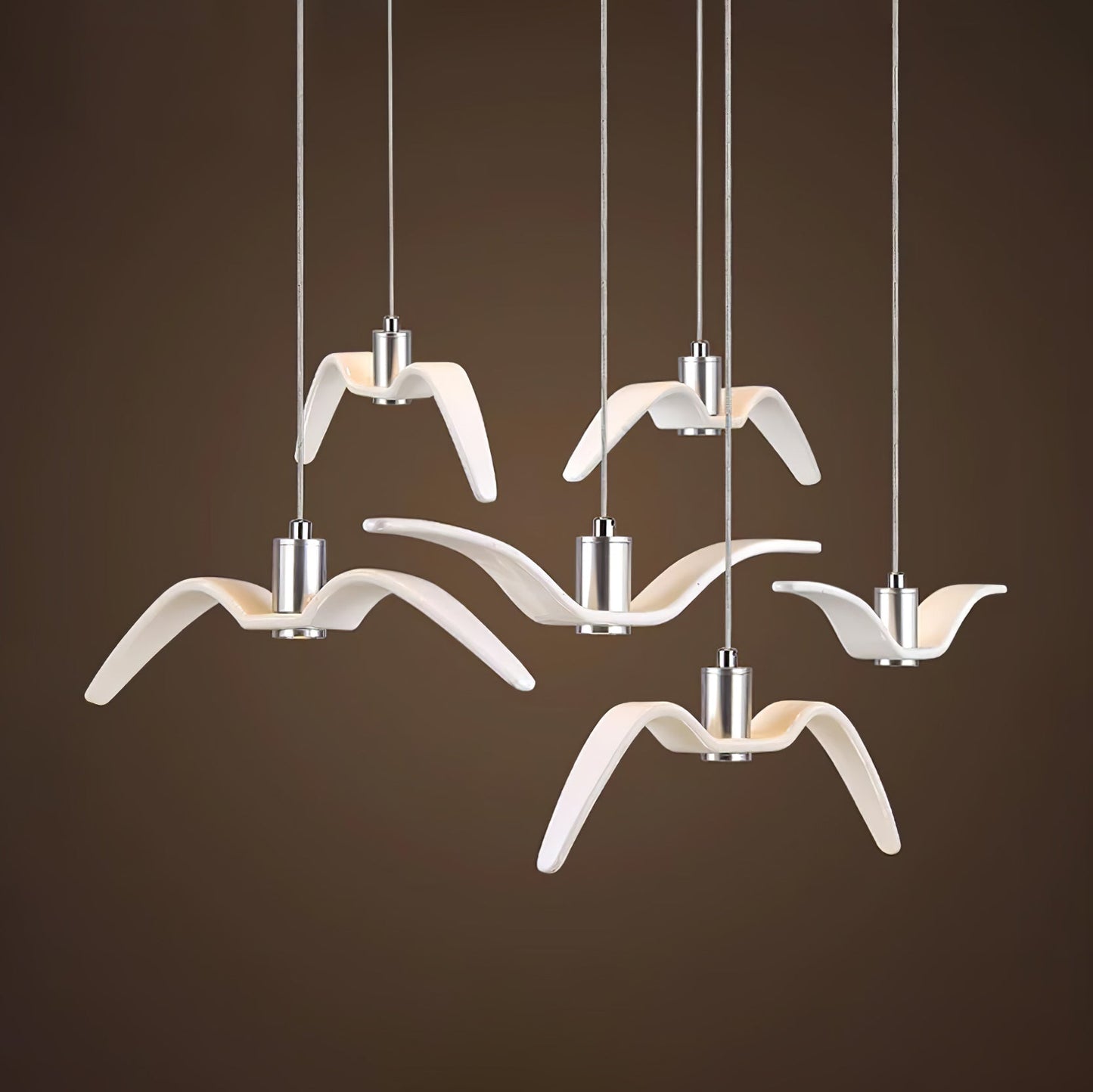 Hanglamp LED Vogeldesign Resin Aluminium Wit Zwart 3000K 4000K 6000K Woonkamer Pendellamp Minimalistisch Organisch Plafondlamp