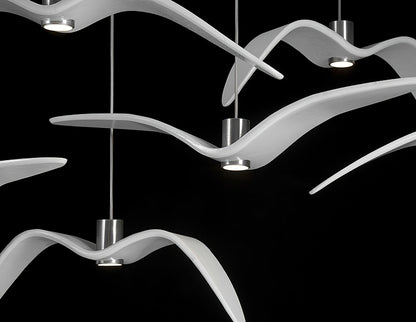 Hanglamp LED Vogeldesign Resin Aluminium Wit Zwart 3000K 4000K 6000K Woonkamer Pendellamp Minimalistisch Organisch Plafondlamp