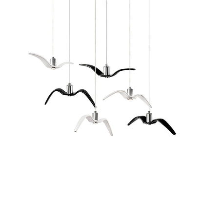 Hanglamp LED Vogeldesign Resin Aluminium Wit Zwart 3000K 4000K 6000K Woonkamer Pendellamp Minimalistisch Organisch Plafondlamp