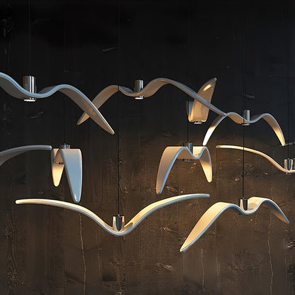 Hanglamp LED Vogeldesign Resin Aluminium Wit Zwart 3000K 4000K 6000K Woonkamer Pendellamp Minimalistisch Organisch Plafondlamp