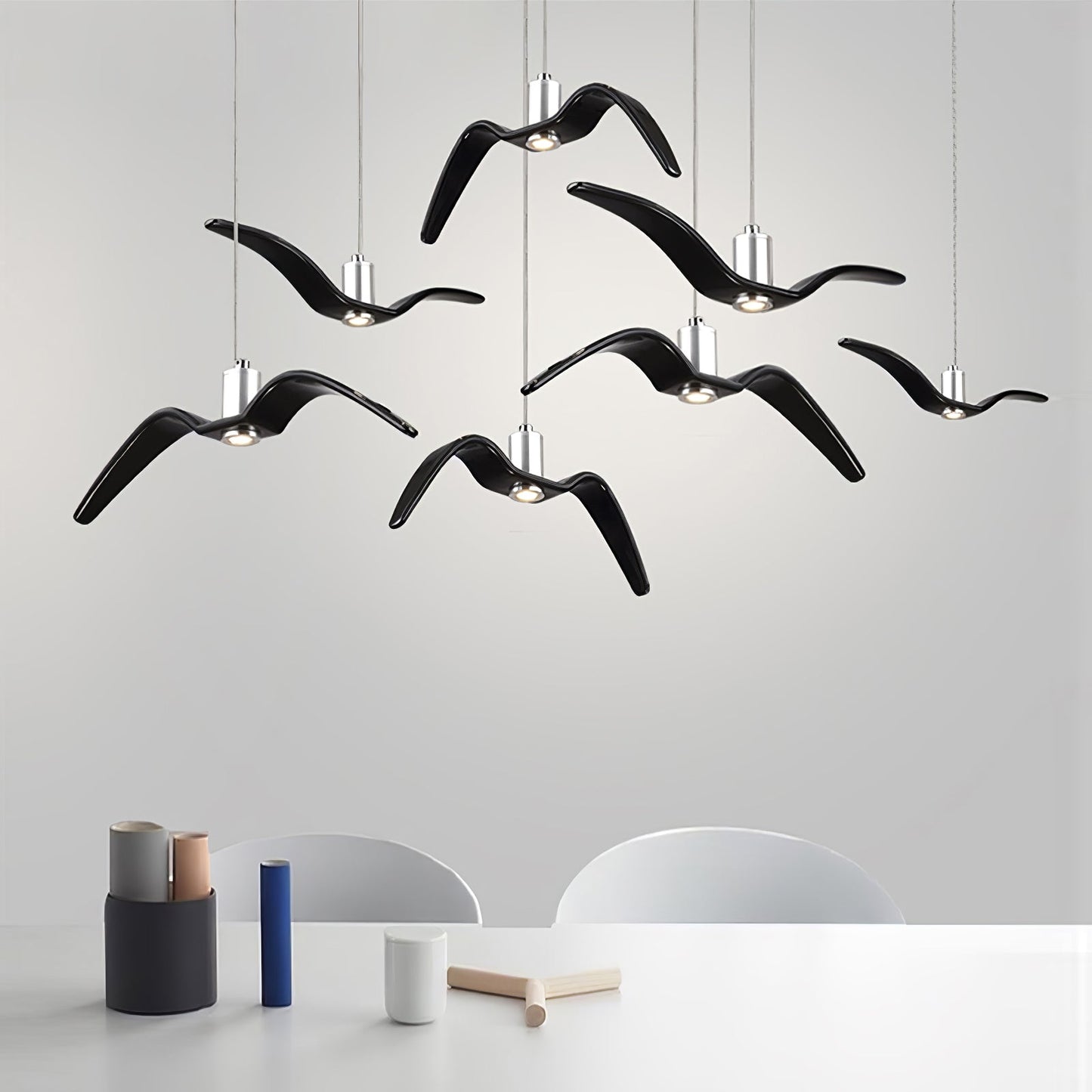 Hanglamp LED Vogeldesign Resin Aluminium Wit Zwart 3000K 4000K 6000K Woonkamer Pendellamp Minimalistisch Organisch Plafondlamp