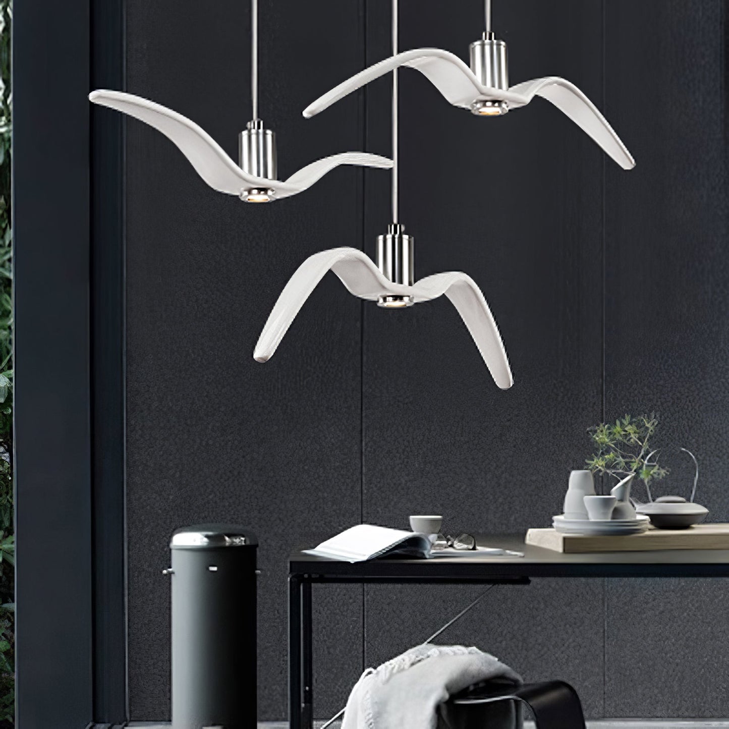 Hanglamp LED Vogeldesign Resin Aluminium Wit Zwart 3000K 4000K 6000K Woonkamer Pendellamp Minimalistisch Organisch Plafondlamp
