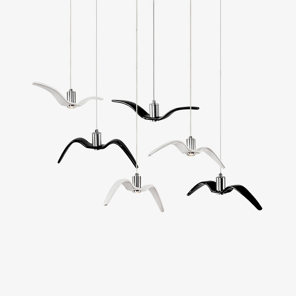 Hanglamp LED Vogeldesign Resin Aluminium Wit Zwart 3000K 4000K 6000K Woonkamer Pendellamp Minimalistisch Organisch Plafondlamp