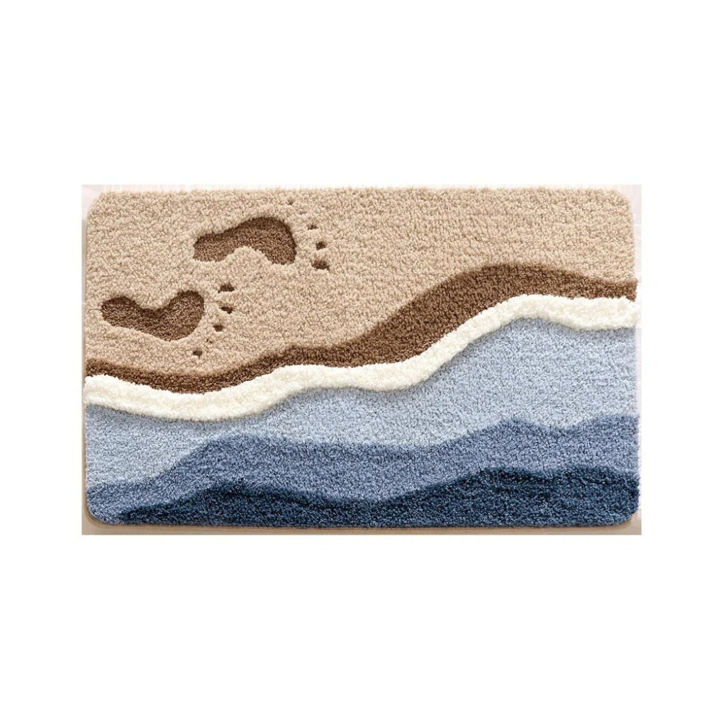 Badmat Microvezel Antislip Blauw Beige Badkamer Douchemat Zacht Absorberend Wasbaar Vloerkleed Badkamer