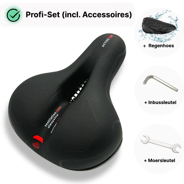 Fietszadel Met Geldemping Ergonomisch Comfort Zwart Voor Lange Ritten Ademend Waterdicht