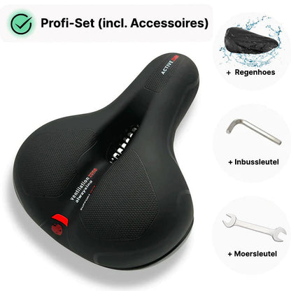 Fietszadel Met Geldemping Ergonomisch Comfort Zwart Voor Lange Ritten Ademend Waterdicht