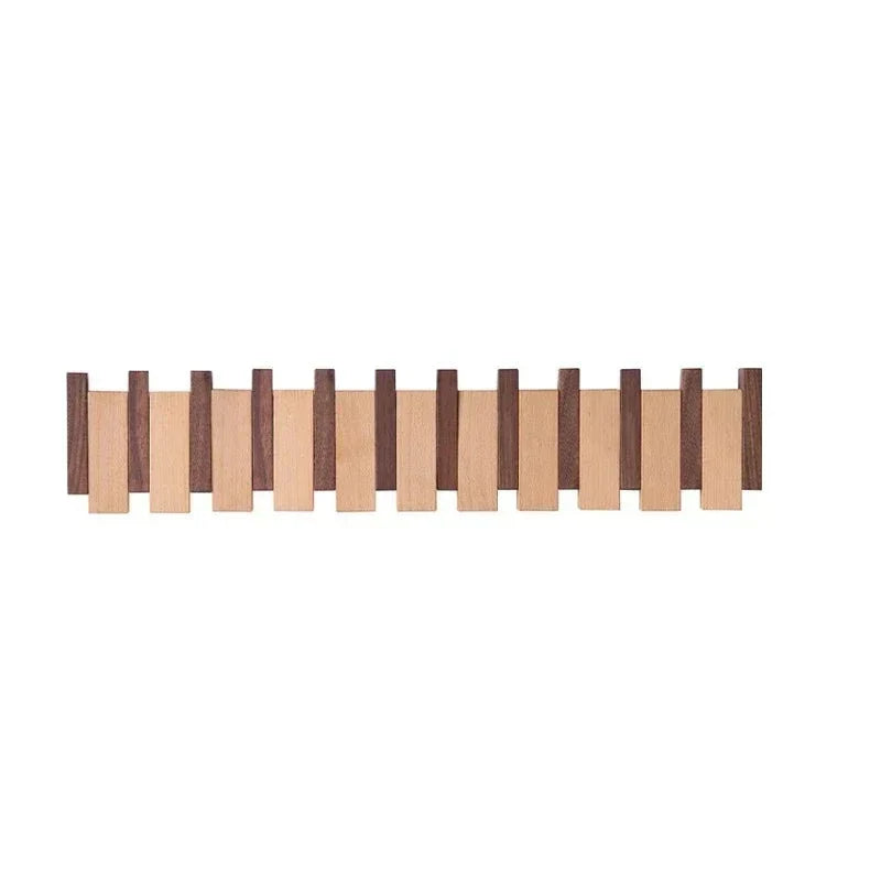 Magnetische Wandkapstok Beuken & Walnoot – Inklapbare Haken Duurzaam FSC-Hout Smal Design Hal Entree Slaapkamer Scandinavisch