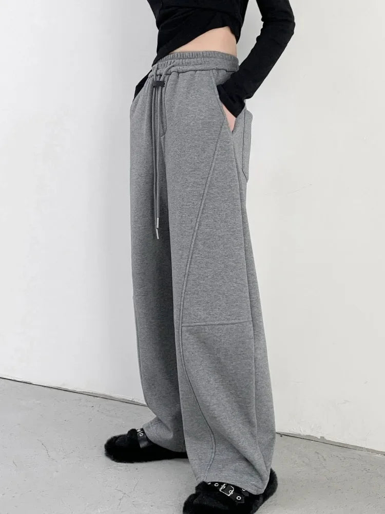 Dames Sweatpants Oversized Grijs Comfortabele Loungebroek