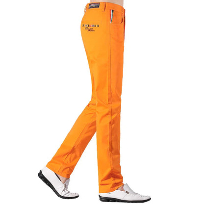 Mannen Broek Oranje Casual Stretch - StudioMarella